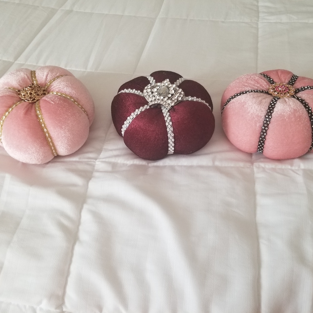Velvet glammed up pumpkins